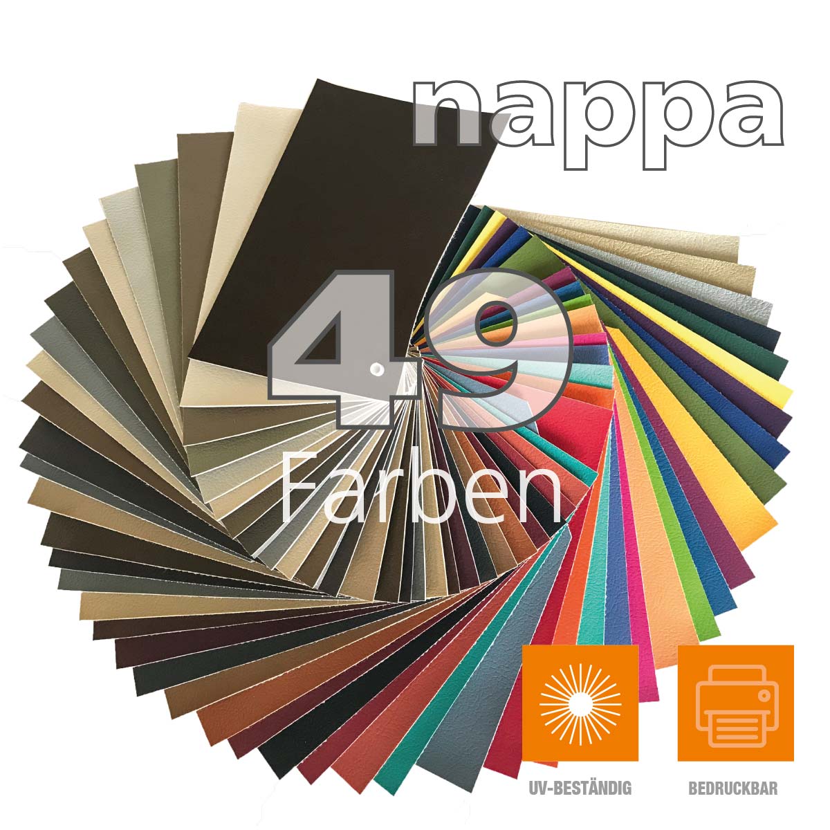 Nappa-Kunstleder in 49 Farben für Sitzwürfel